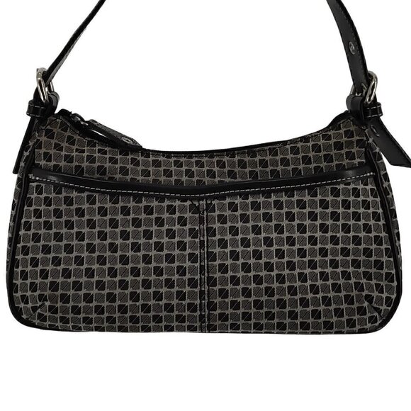 NINE & COMPANY Fabric and Faux Leather Small Shoulder Bag Y2K Retro - Picture 1 of 10